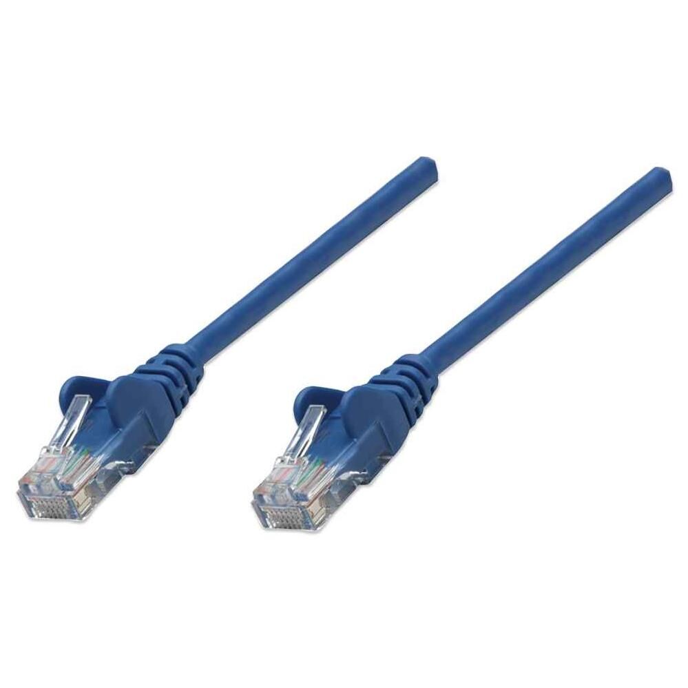 Intellinet Network Patch Cable, Cat5e, 2m, Blue, CCA, U/UTP, PVC, RJ45, Gold-Plated Contacts, Snagless, Booted, Lifetime Warranty