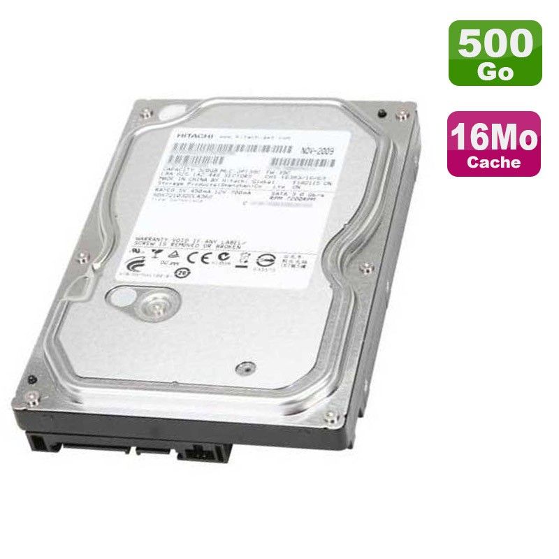 Hitachi 500GB 3.5-inch SATA Deskstar HDS721050CLA362 Hard Drive, 7200 RPM, 16MB Cache