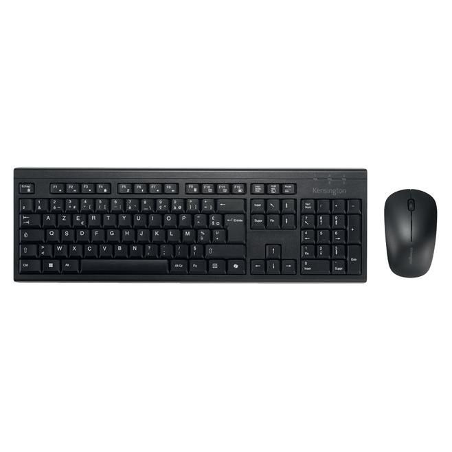 Kensington KM270 EQ Wireless Keyboard and Mouse Set (Full Size, Rechargeable, 2.4GHz/Bluetooth, AZERTY)