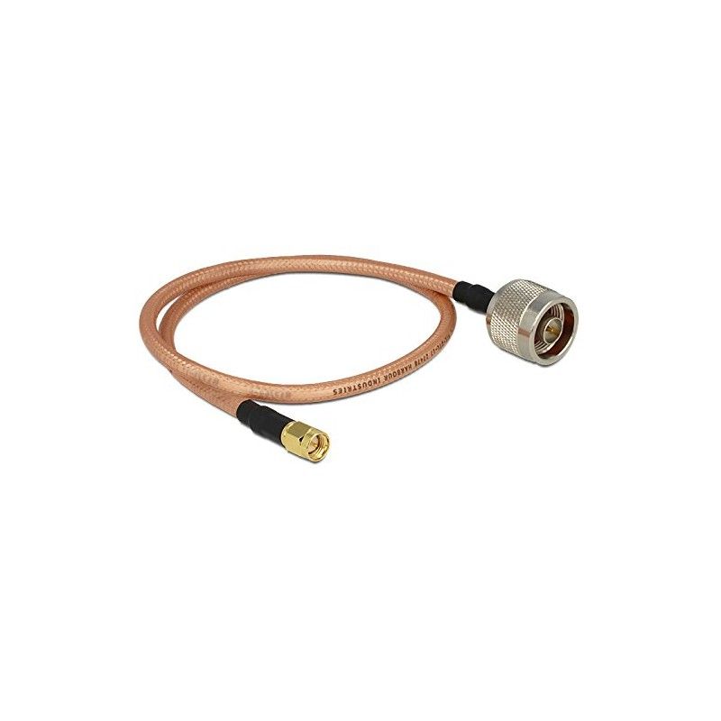 Delock Antenna Cable - SMA Male to N Male Connector - 40cm - Transparent