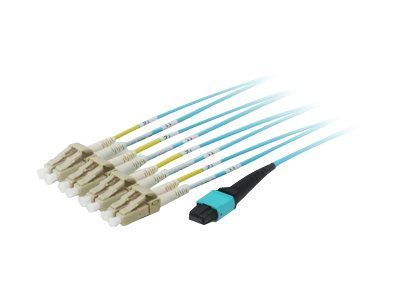 Digital Data Communications LC Multi-Mode (M) to MTP Multimode (F) Connector Cable - 5m, 50/125 Microns, OM4, Turquoise