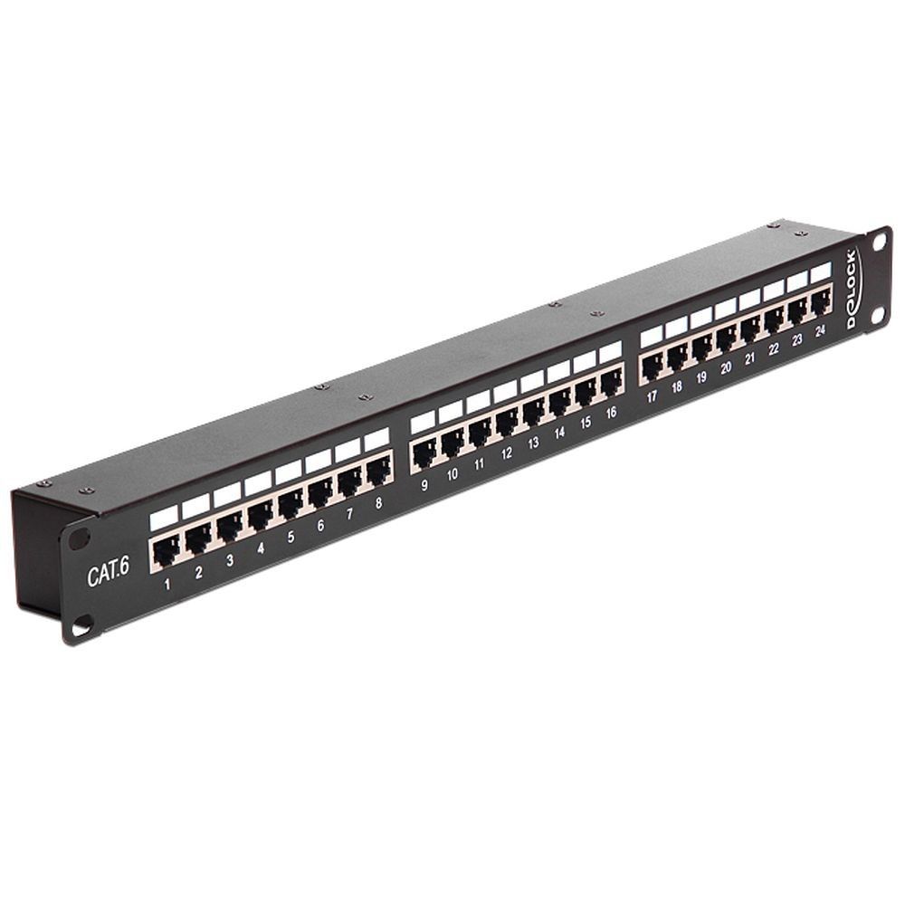 Delock CAT 6 STP Connector Panel - Black