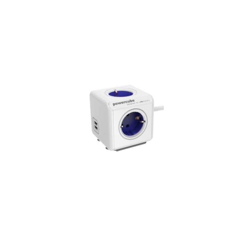 Allocacoc PowerCube Extended USB, 1.5m Blue Type F Cable