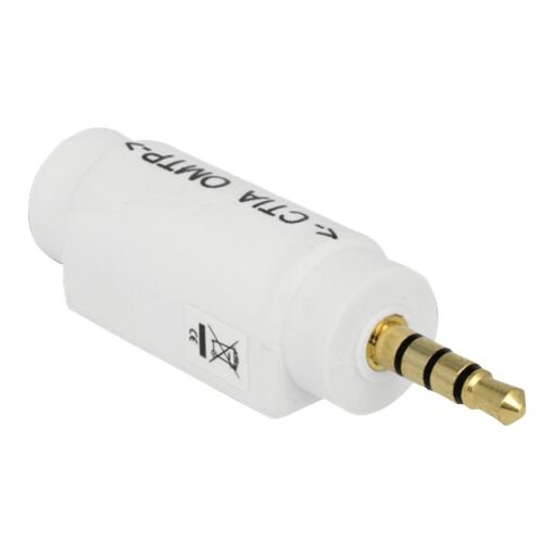 Adaptateur audio Delock - Femelle mini jack 4 broches vers mâle 4 broches - 5,3 cm - Blanc