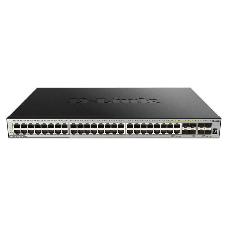 Conmutador gestionado D-Link DGS 3630-52TC - 44 x 10/100/1000 + 4 SFP Gigabit combinado + 4 x 10 Gigabit SFP+ - Montable en rack