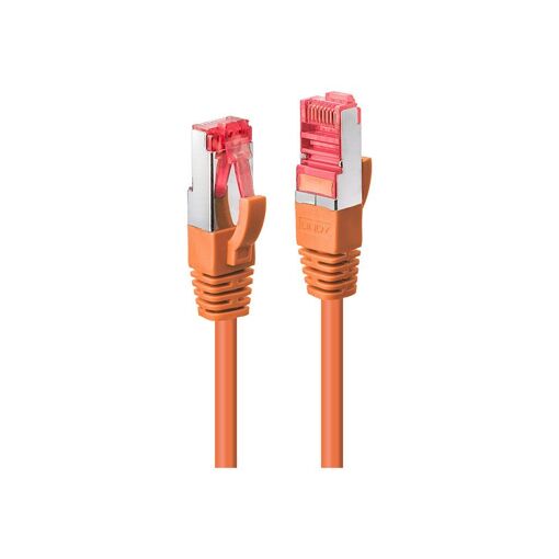 Lindy RJ-45 to RJ-45 Cable - 15m - SFTP, PiMF - CAT 6e - Molded, Hook-Free - Orange