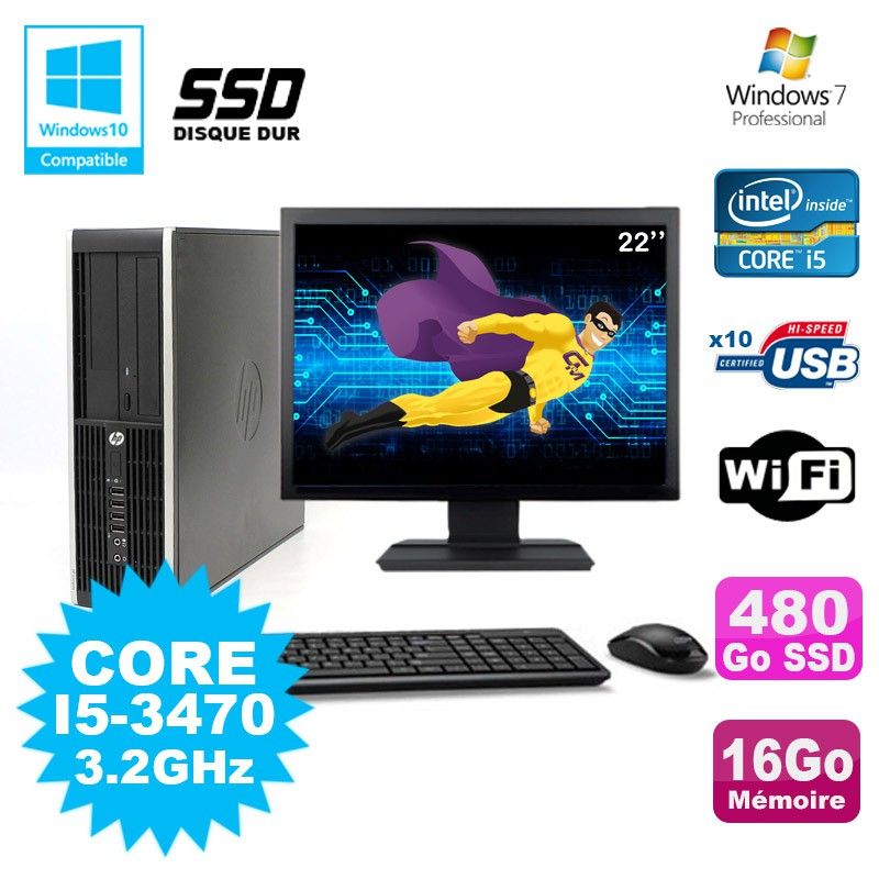 HP Elite 8300 SFF Desktop PC - Core i5, 16GB RAM, 480GB SSD, DVD Drive