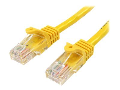 StarTech.com Cat5e UTP Hook-Free Network Cable - 5m Yellow - Ethernet RJ45 Anti-Tangle Cable - Patch Cable - Network Cable - RJ-45(M) to RJ-45(M) - 5m - UTP - CAT 5e - Locking, No Hooks - Yellow