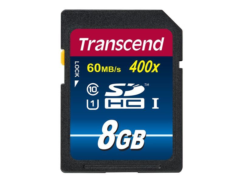Tarjeta de memoria flash Transcend Premium - 8 GB - Clase UHS 1/Clase 10 - 400x - SDHC UHS-I