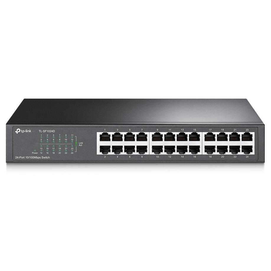 Conmutador de red TP-Link TL-SF1024D, 24 puertos Ethernet rápido (10/100), Gris