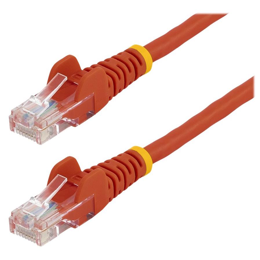 StarTech 7ft Red UTP Cat5e Network Cable - No Hook, Locked - RJ-45 (M) to RJ-45 (M)