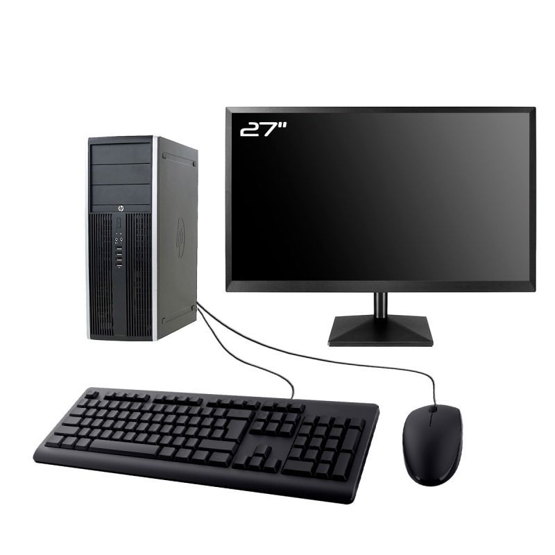 HP Elite 8100 Tower PC - 27" Display, Intel i5-650, 8GB RAM, 960GB SSD, Windows 10, WiFi