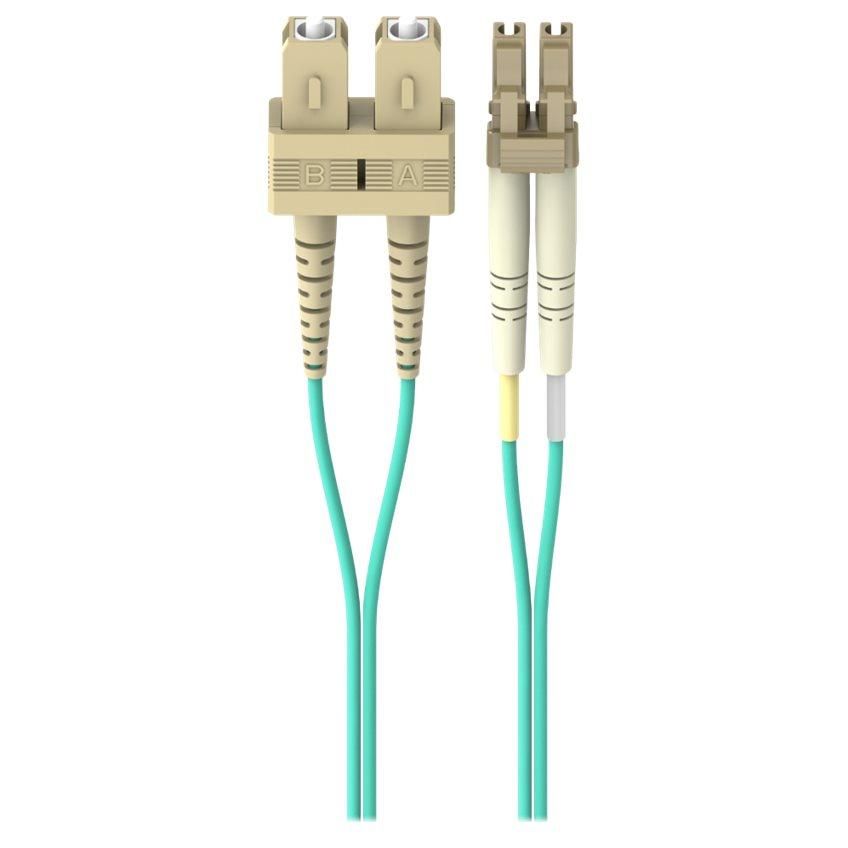 Belkin 3M Fiber Optic Cable - 10Gb Aqua Multimode LC/SC Duplex, 50/125 OM3