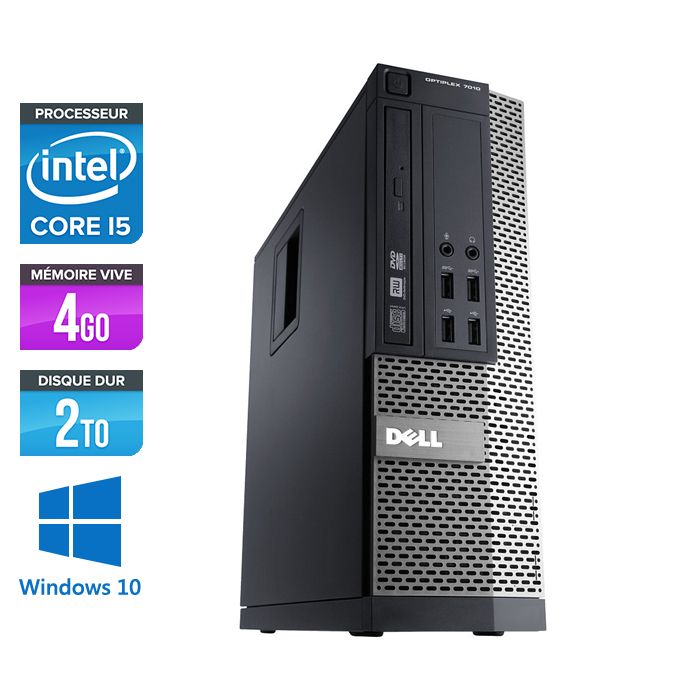 Dell Optiplex 790 SFF - Intel Core i5-2400 / 3.10 GHz - 4GB RAM - 2TB HDD - DVD - Gigabit Ethernet - Windows 10 Pro