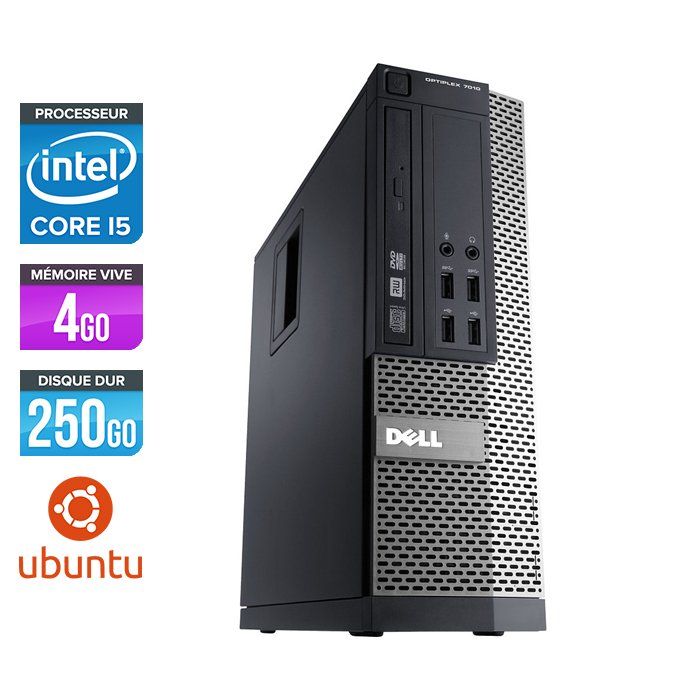 Dell Optiplex 790 SFF - Intel Core i5-2400 / 3.10 GHz - 4GB RAM - 250GB HDD - DVD - Gigabit Ethernet - Ubuntu/Linux