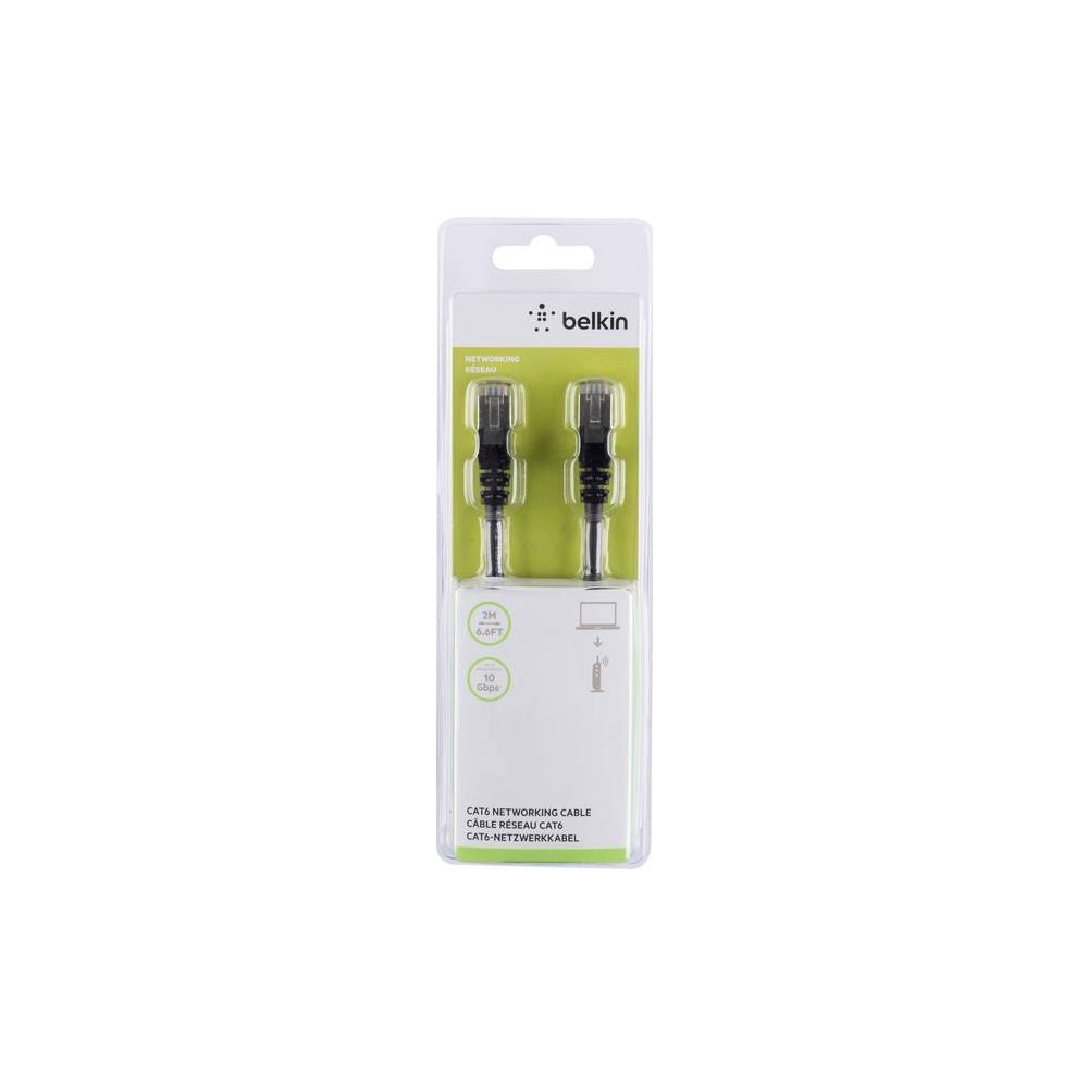 Belkin Ethernet Cable - CAT 6, 2m, RJ-45 (M) to RJ-45 (M)