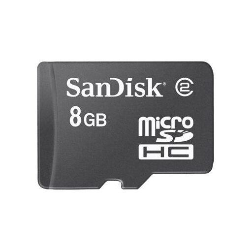 SanDisk 8GB MicroSDHC Card (includes Adapter from microSDHC to SD) - Class 2 - Black