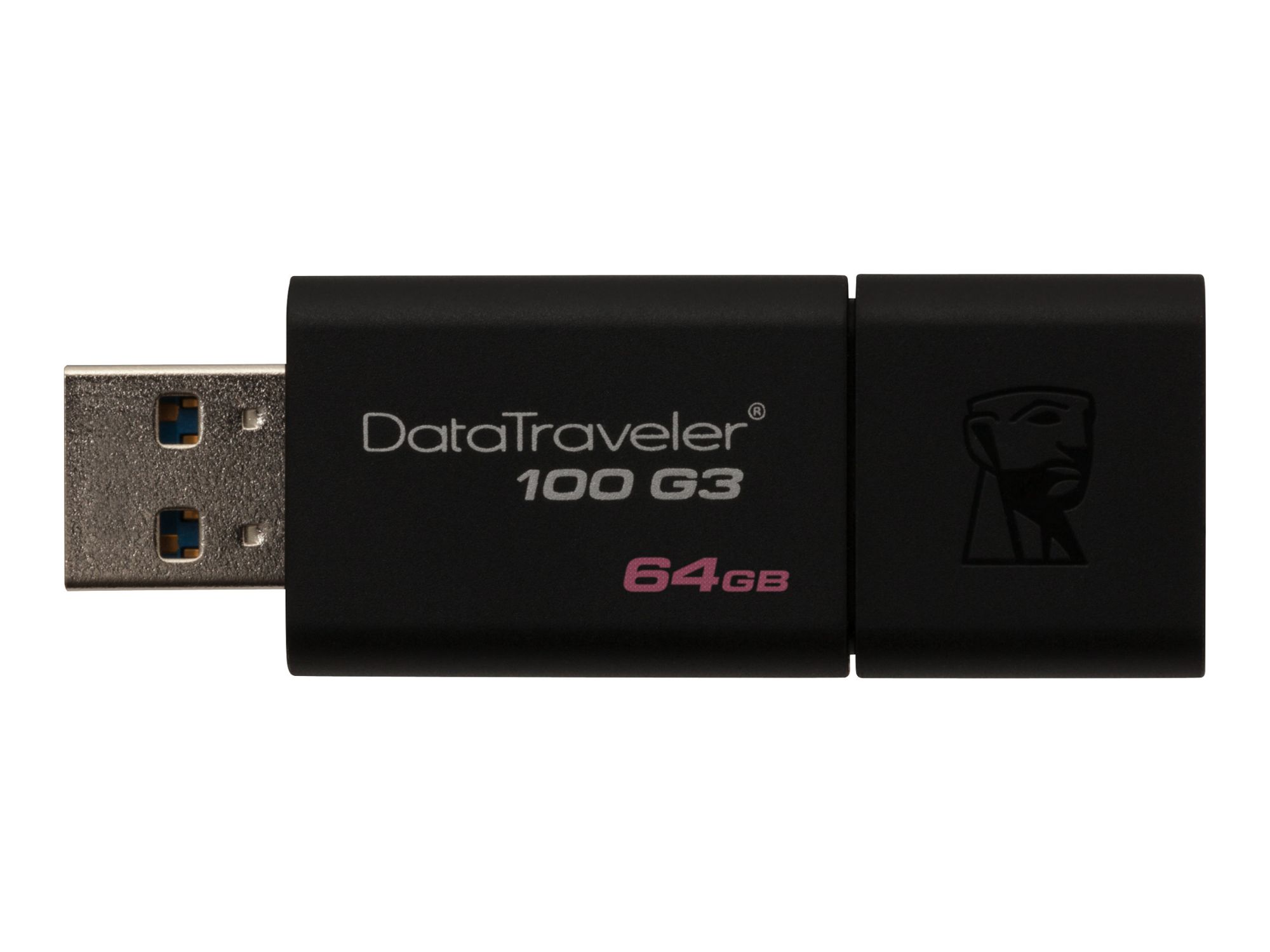 Kingston DataTraveler 100 G3 USB 3.0 Flash Drive - 64GB - Black