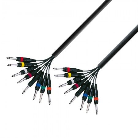 Câble multipaire Adam Hall 8 x jack 6,35 mm mono vers 8 x jack 6,35 mm mono - 5 m