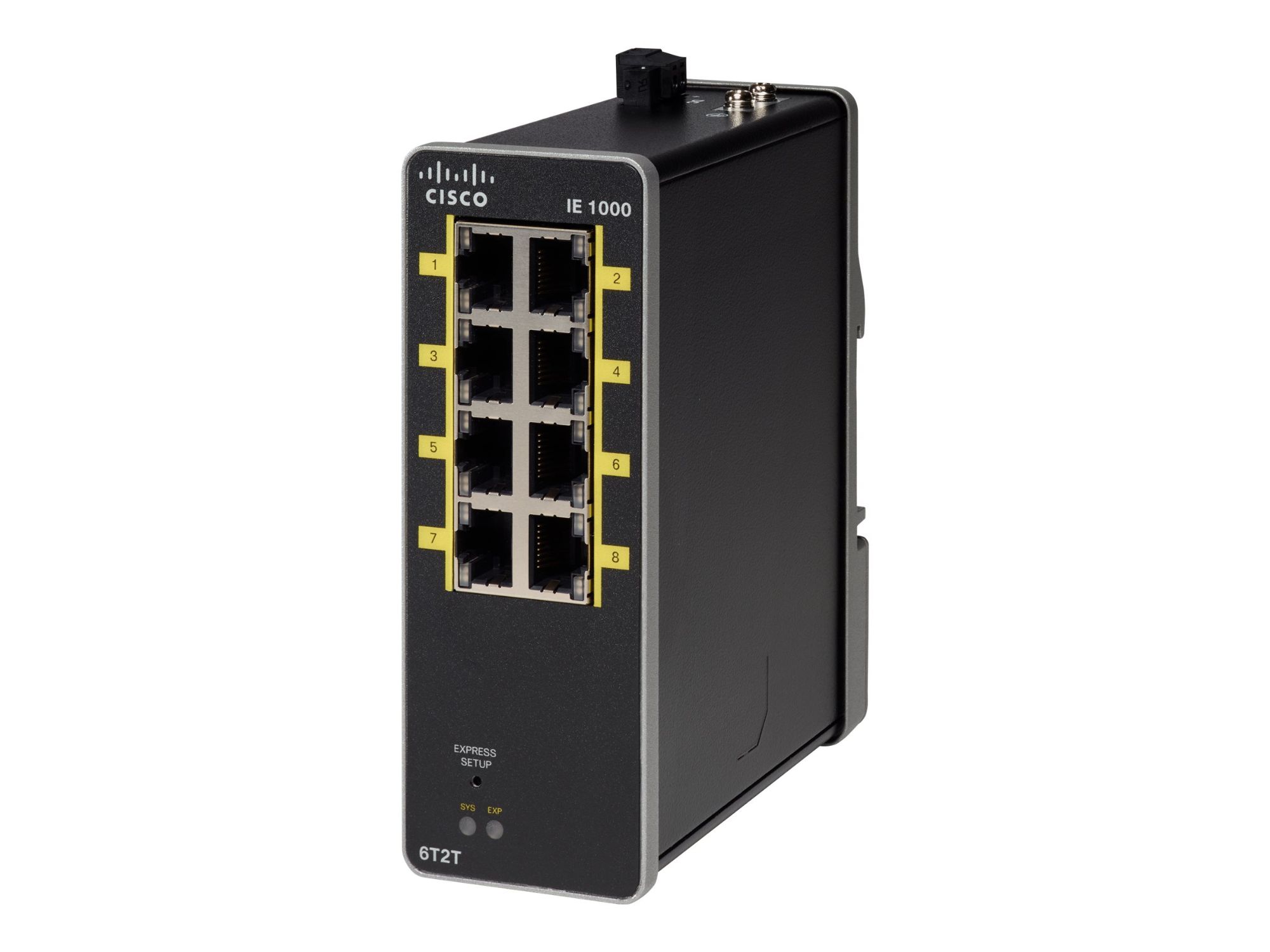 Cisco Industrial Ethernet 1000 Series Switch - Managed - 2x10/100 (Uplink) + 6x10/100 (Downlink) - DIN Rail Mounting - DC Voltage