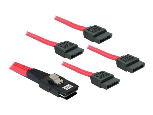 Delock SATA/SAS Cable - 4i Mini MultiLane 36-pin (M) to SATA (M) - 1m