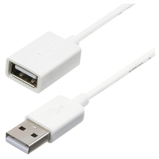 StarTech.com 3ft USB 2.0 A to A Extension Cable - White USB 2.0 Extension Cord - M/F - USB Extension Cable - USB (Female) to USB (Male) - 3m - Molded - White