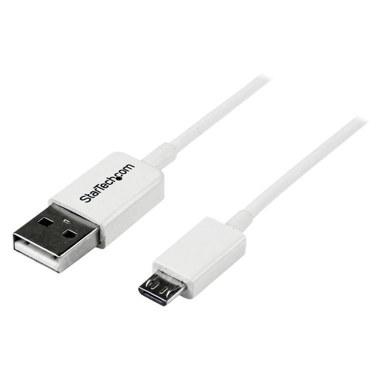 StarTech.com 0.5m Micro USB Cable - A to Micro B, 2.0, 1x USB A (M) 1x USB Micro B (M) - White