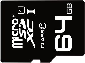 Dexxon Mini Jumbo Ultra MicroSDXC Card - 64GB, UHS Class 1/Class 10 with Included Adapter