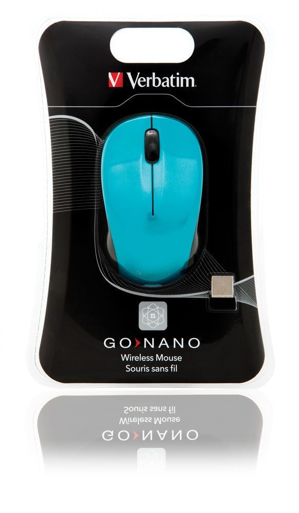 Verbatim Wireless Mouse Nano - Optical Wireless Mouse - Blue Caribbean