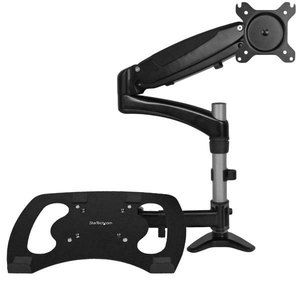 StarTech.com ARMUNONB Desk Mount for Screen - Adjustable Arm with Laptop Stand - Multidirectional from 15' to 27