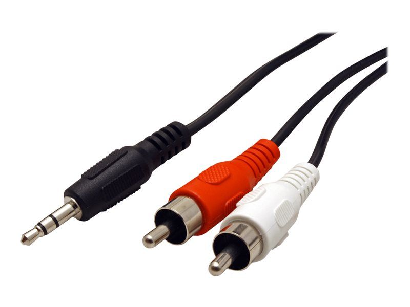 Secomp Roline Audio Cable - 3.5mm to 2x RCA Male - 1.5m Shielded - Black