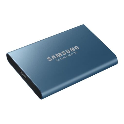 Samsung T5 Portable SSD - 500GB - Encrypted - USB 3.1 Gen 2 (USB-C) - AES 256-bit Encryption - Ocean Blue