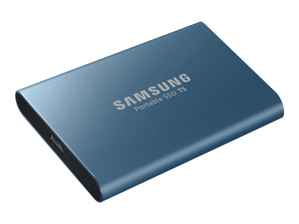Samsung T5 Portable SSD - 500GB - Encrypted - USB 3.1 Gen 2 (USB-C) - AES 256-bit Encryption - Ocean Blue