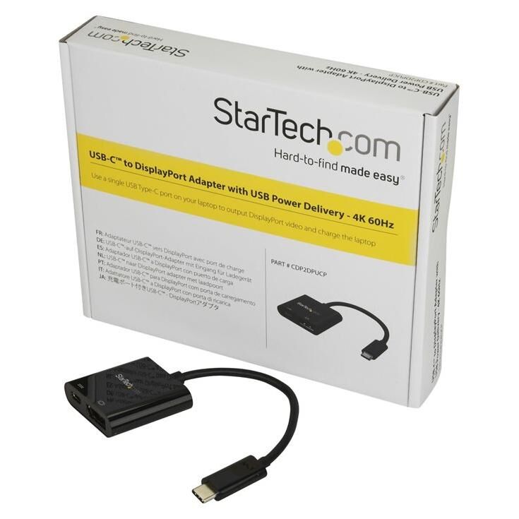 StarTech USB-C to DisplayPort Adapter - 4K 60Hz, USB Power Delivery (60W)