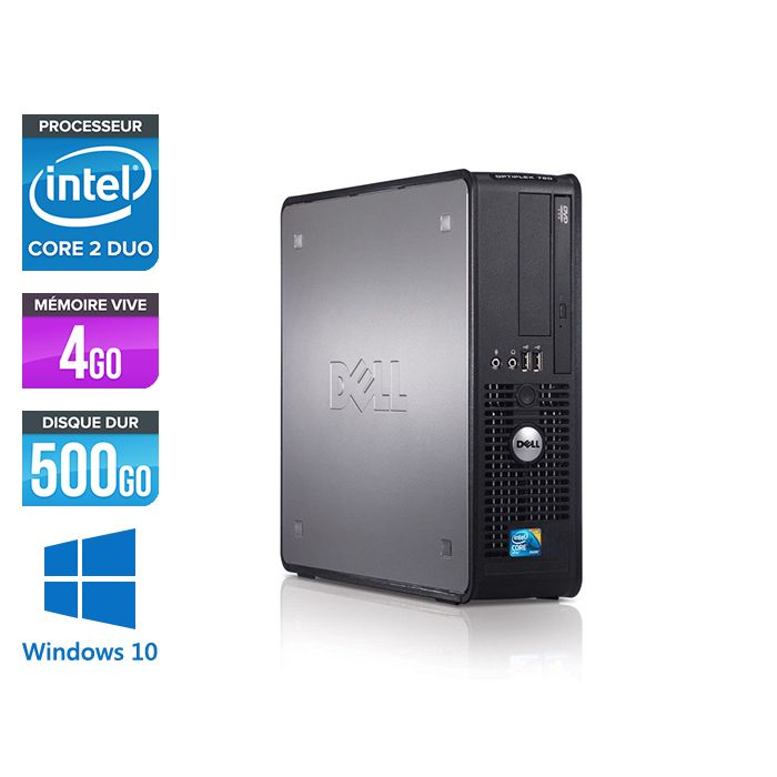 Dell Optiplex 780 SFF - Intel Core 2 Duo E7500 / 2.93 GHz - 4GB RAM - 500GB HDD - DVD - Gigabit Ethernet - Windows 10 Pro