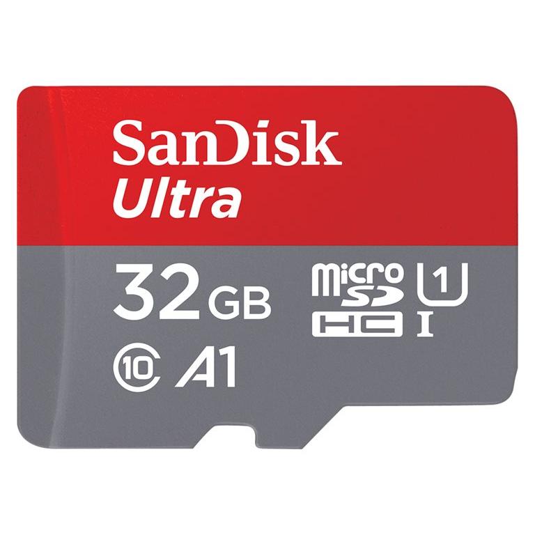 SanDisk Ultra MicroSDHC Memory Card - 32GB, A1/UHS Class 1/Class 10 (includes Adapter)