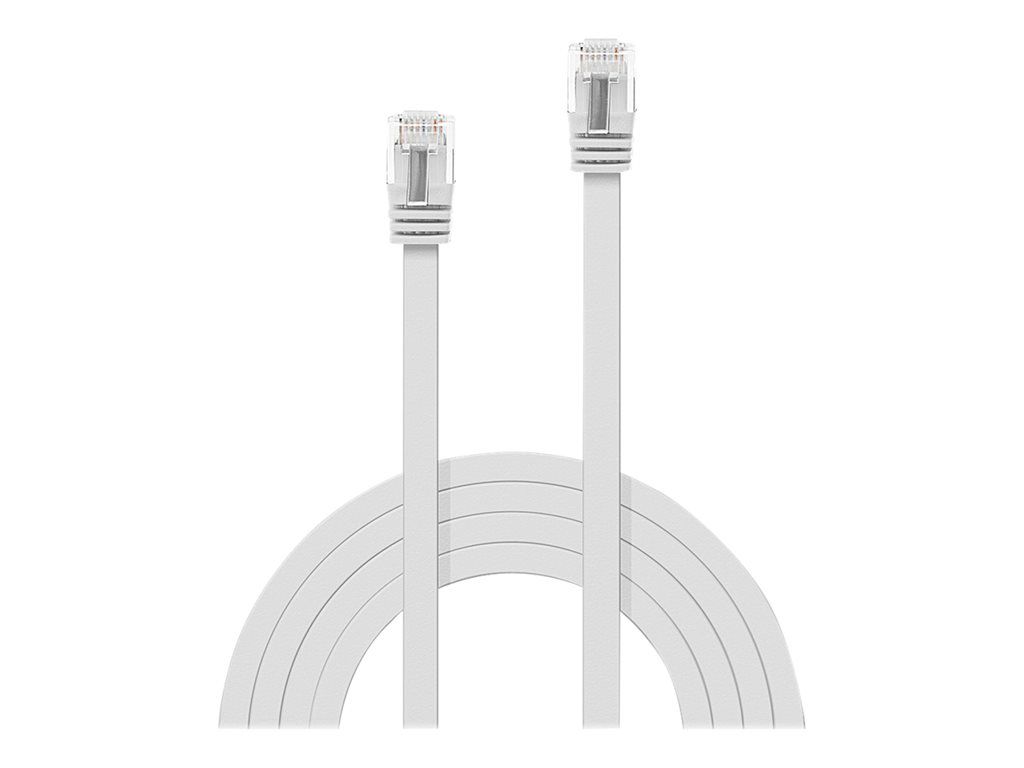 Lindy RJ-45 to RJ-45 Cable - 10m - UTP CAT 6 - Moulded, Flat - White