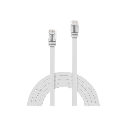 Lindy RJ-45 to RJ-45 Cable - 10m - UTP CAT 6 - Moulded, Flat - White