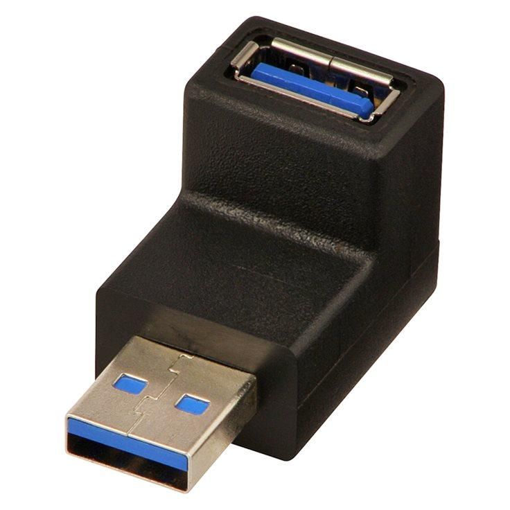 Adaptador USB a 90 grados de Lindy - Negro