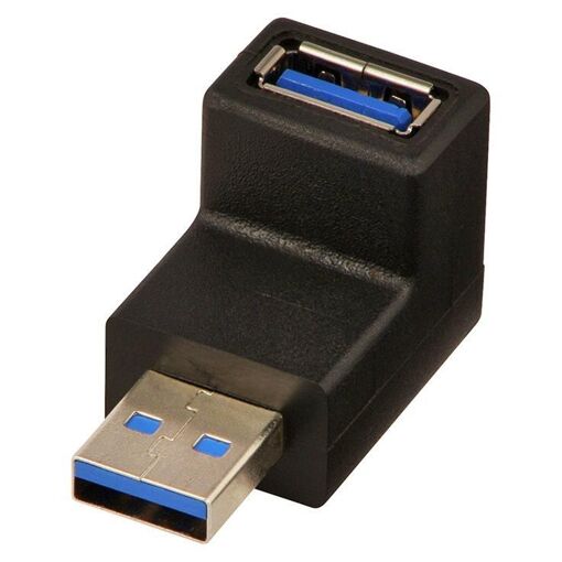 Adaptador USB a 90 grados de Lindy - Negro