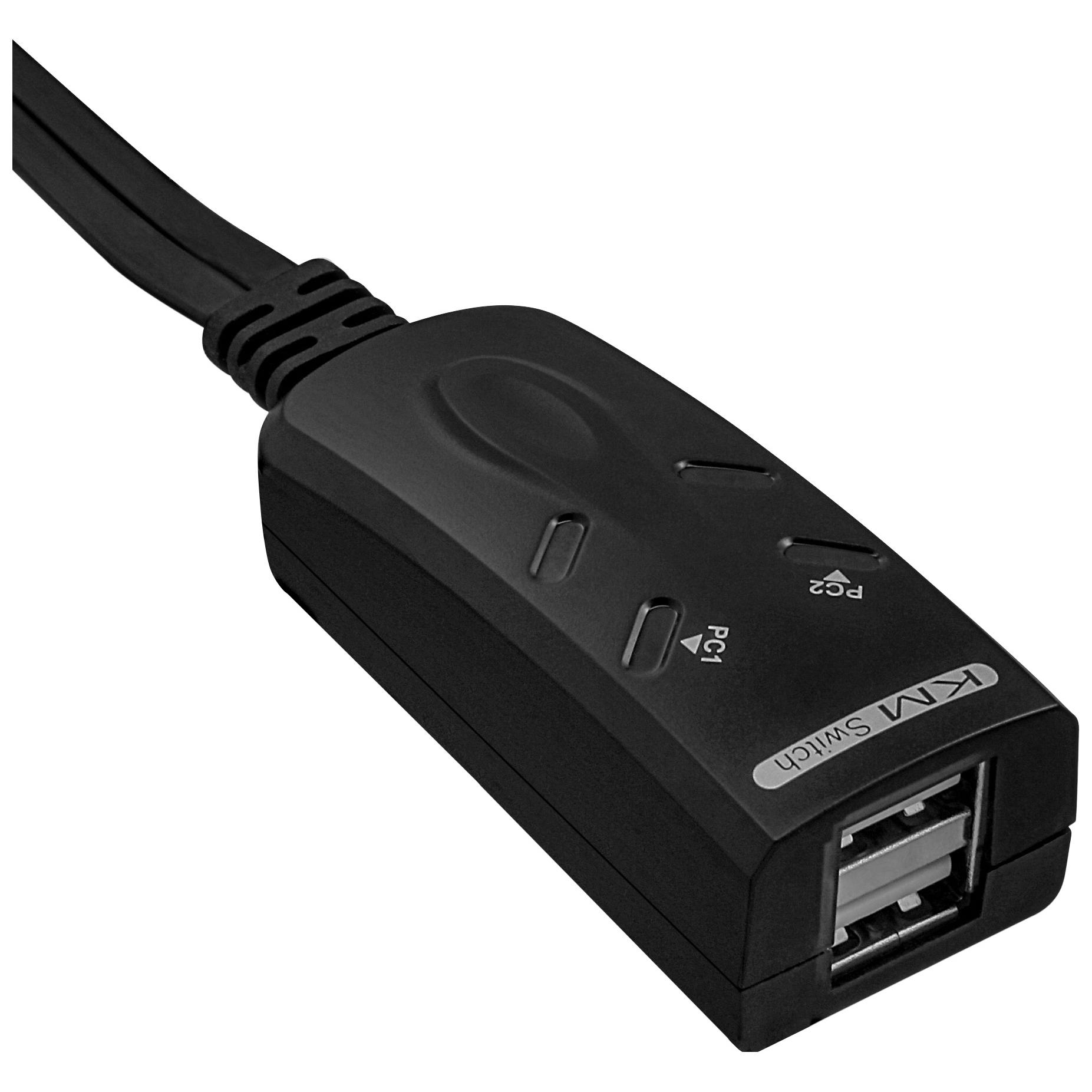 INTOS ELECTRONIC InLine Mini Border KM-Switch - USB Keyboard/Mouse Switch - 2 x USB