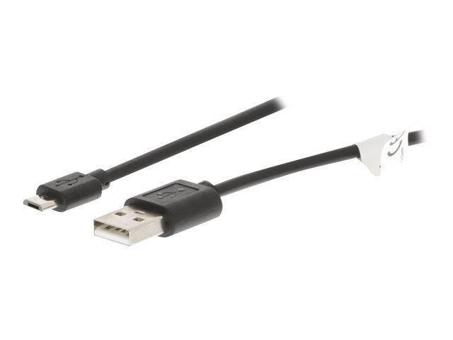 Nedis Valueline USB Cable - Micro-USB Type B (M) to USB (M) - USB 2.0 - 2m - Molded - Black