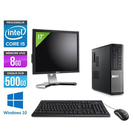 PC de escritorio Dell Optiplex 790 + Pantalla de 17'' - Procesador Intel Core i5-2400 / 3,10 GHz - 8 GB RAM - Disco duro de 500 GB - Lectora de DVD - Ethernet Gigabit - Windows 10 Profesional