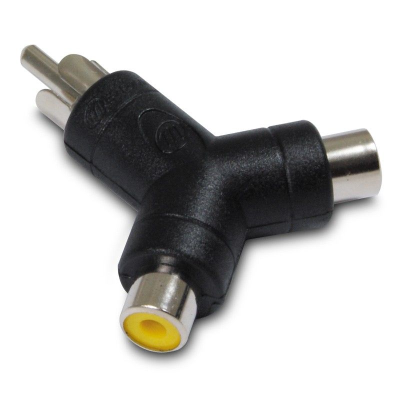 Adaptador Metrónic 2 RCA hembra / 1 macho RCA