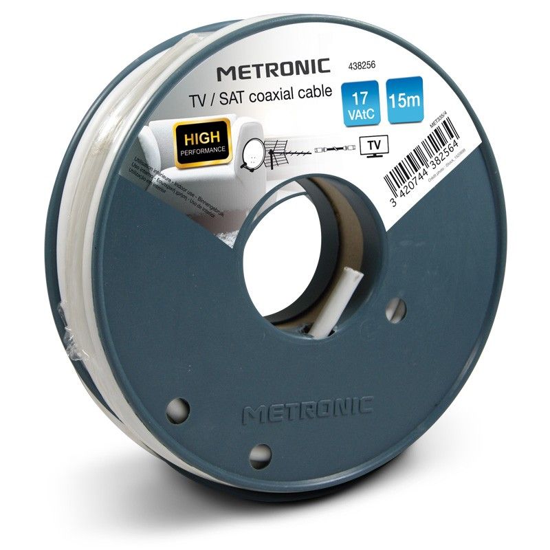 Metronic 17 VAtC Coaxial TV/SAT Cable, 15m