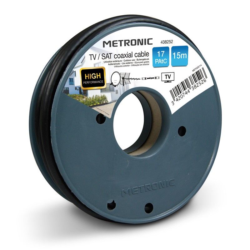 Metronic Coaxial TV/SAT Cable - 17PAtC, 15 ft