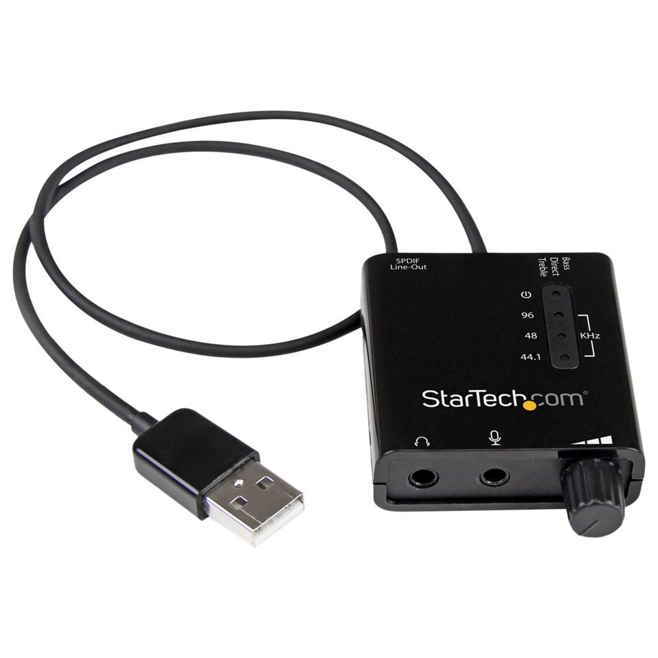 StarTech External Sound Card with SPDIF Digital Audio Output - USB Stereo Audio Converter - 96KHz/24-bit Recording - 24 bits - 96 kHz - Stereo - USB 2.0 - for P/N: MU15MMS, MU6MMS