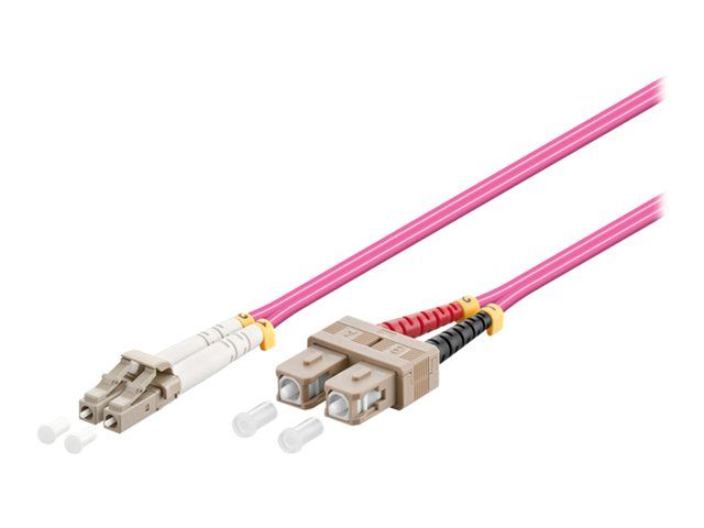 Wentronic Network Cable - OM4 Multi-Mode Fiber Optic Cable - 1m (50/125 microns) - Halogen-Free - Purple