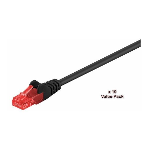 Cable de red MicroConnect - 1 m, UTP Cat 6, RJ-45 macho a RJ-45 macho, negro (paquete de 10)