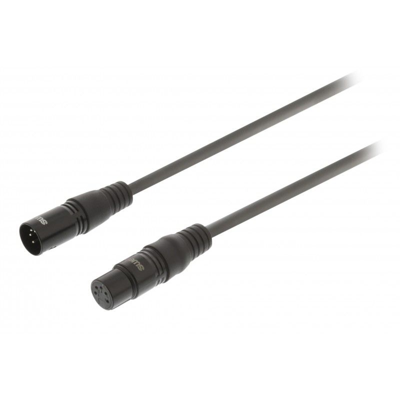 Sweex OnStage XLR5 Audio Cable 15m Straight Male to Female - Grey Dark